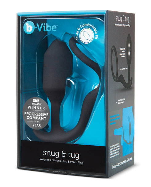 b-Vibe Vibrating Snug Plug 4 Rechargeable Weighted Silicone Anal Plug Navy