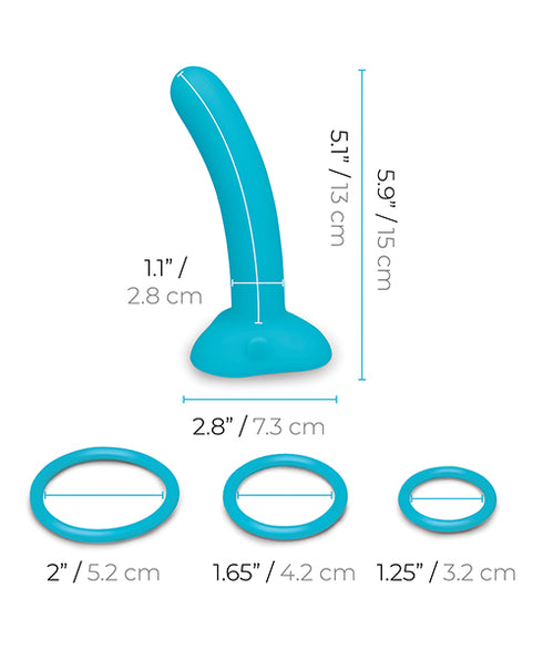 Strap-On-Me Bendable Dual-Density Silicone Suction Cup Dildo Black M