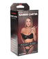 Fantasy Lingerie Domina Gartered Bustier & Crotchless Panty w/Detachable Restraints/Garters Deep Purple Queen Size