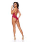 Magic Silk Black Cherry Plunge Top with Removable Chaps & Cheeky Panty Black Queen Size