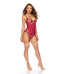 Magic Silk Satin Petals Bustier & Boy Short Set Purple S/M