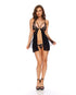 Magic Silk Euro Lux Crotchless Plunge Teddy Black L/XL