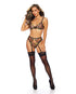 Magic Silk Euro Lux Deep Plunge Dress & G-String Set Black L/XL