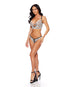 Magic Silk Black Cherry Halter Teddy Black S/M