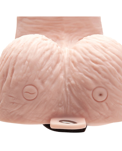 Fetish Fantasy Series Rechargeable Vibrating 6 in. Hollow Strap-On With Balls Tan/Black