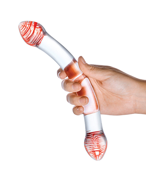 Neo Elite 7.5 in. Silicone Dual Density Dildo with Balls Neon Orange