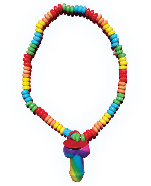 Hott Products Rainbow Stretchy Cock Candy Necklace