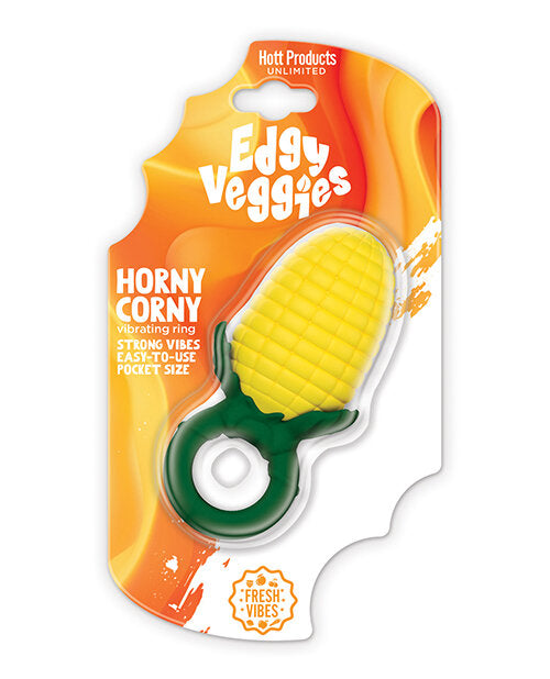 Hott Products Edgy Veggies Corn Holder Vibe Ring Liquid Silicone - Multi-Speed