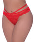 Dreamgirl Butterfly Fishnet Teddy with Garter Straps Watermelon Queen Size