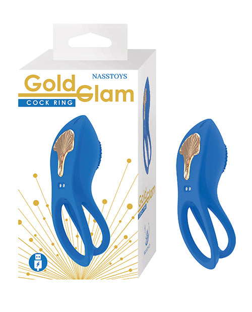Nasstoys Gold Glam Cock Ring - Blue
