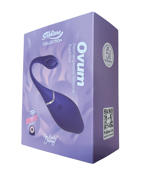 Sublime Ovum Rechargeable Silicone Egg Vibrator - Purple