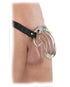 Ouch! Black & White Adjustable Velcro Wrist or Ankle Cuffs Black