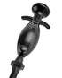 Ouch! Black & White Adjustable Plush Bonded Leather Ankle Cuffs Black