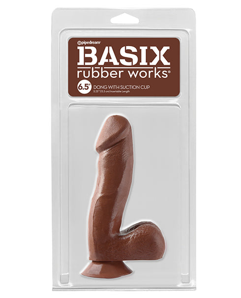 Dr. Skin Plus Girthy 7 in. Triple Density Posable Dildo with Balls Beige