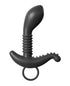 Ouch! Ribbed 8 in. Hollow Strap-On with Balls Metallic Blue