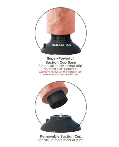 RealRock Realistic 9 in. Curved Dildo With Suction Cup Tan