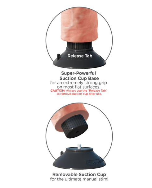 RealRock Realistic 6 in. Curved Dildo With Balls and Suction Cup Tan