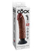 RealRock Realistic 7 in. Curved Dildo With Balls and Suction Cup Beige