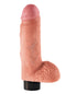 RealRock Realistic 7 in. Curved Dildo With Balls and Suction Cup Black