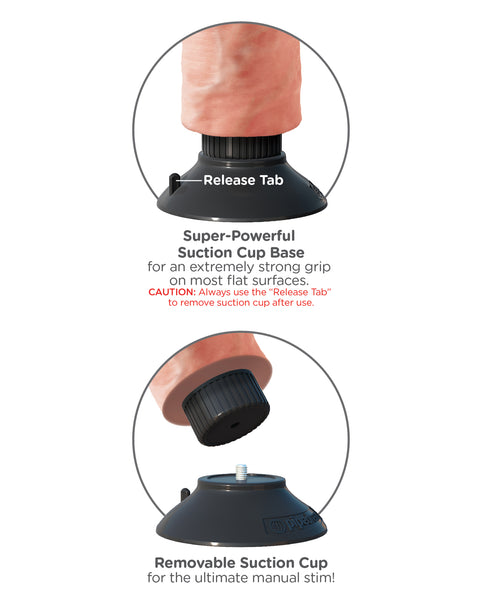 RealRock Realistic 7 in. Curved Dildo With Balls and Suction Cup Black