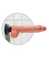 RealRock Realistic 8 in. Curved Dildo With Balls and Suction Cup Beige