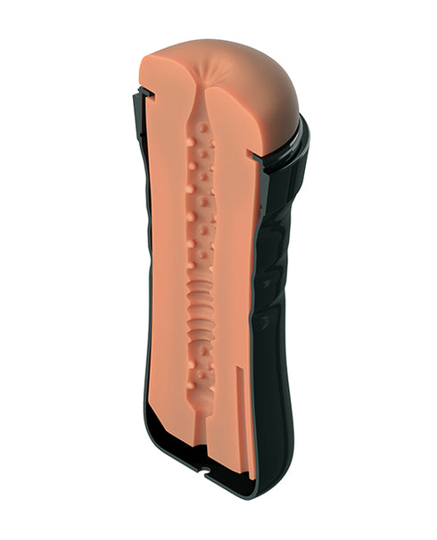 Fantasy X-tensions Elite Uncut 7 in. Open-Ended Silicone Enhancement Sleeve with Strap Tan