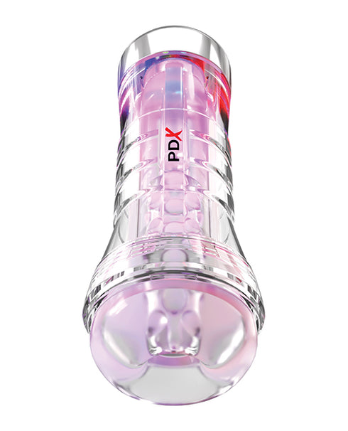 Evolved Rainbow Sucker Light-Up Rechargeable Dual-Function Silicone Suction Wand Vibrator Black