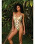 Daisy Tease Embroidered Daisy Lace Teddy w/Crisscross Details - Green SM