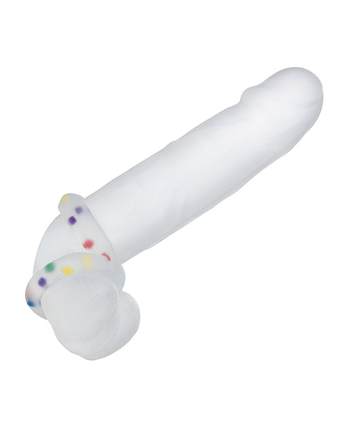Male Power The Matchmaker Jock with Front Condom Pouch Rainbow L/XL