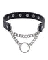 Rock Solid Adjustable Leather 5-Snap Cock Ring Black
