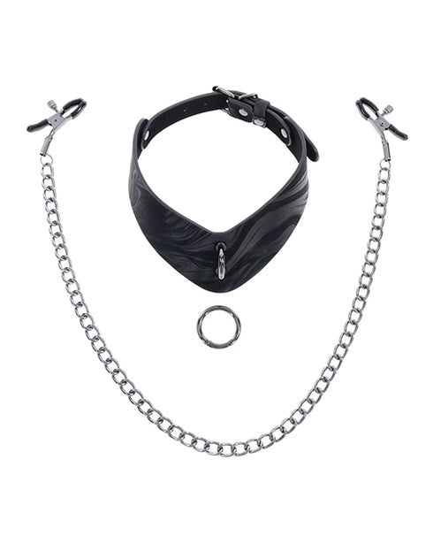 Neva Nude Pasty Daddy Heart Vinyl Black