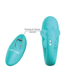 Pretty Love Remi Thrusting Hands-Free Vibrator - Aqua
