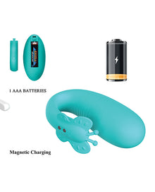 Pretty Love Remi Thrusting Hands-Free Vibrator - Aqua