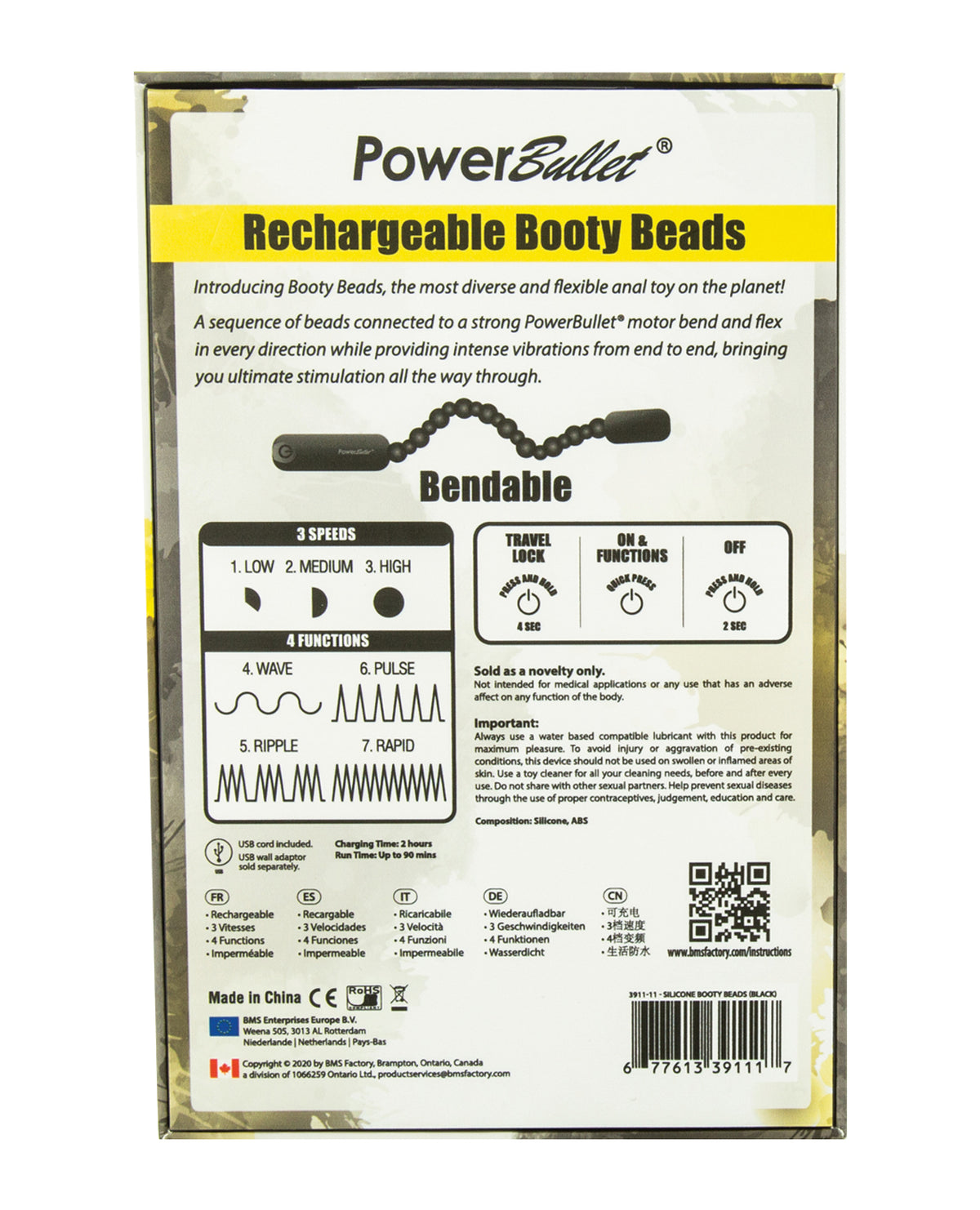 Rechargeable Booty Beads - Black