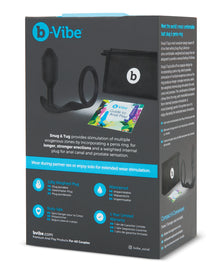 b-Vibe Vibrating Snug Plug 4 Rechargeable Weighted Silicone Anal Plug Navy