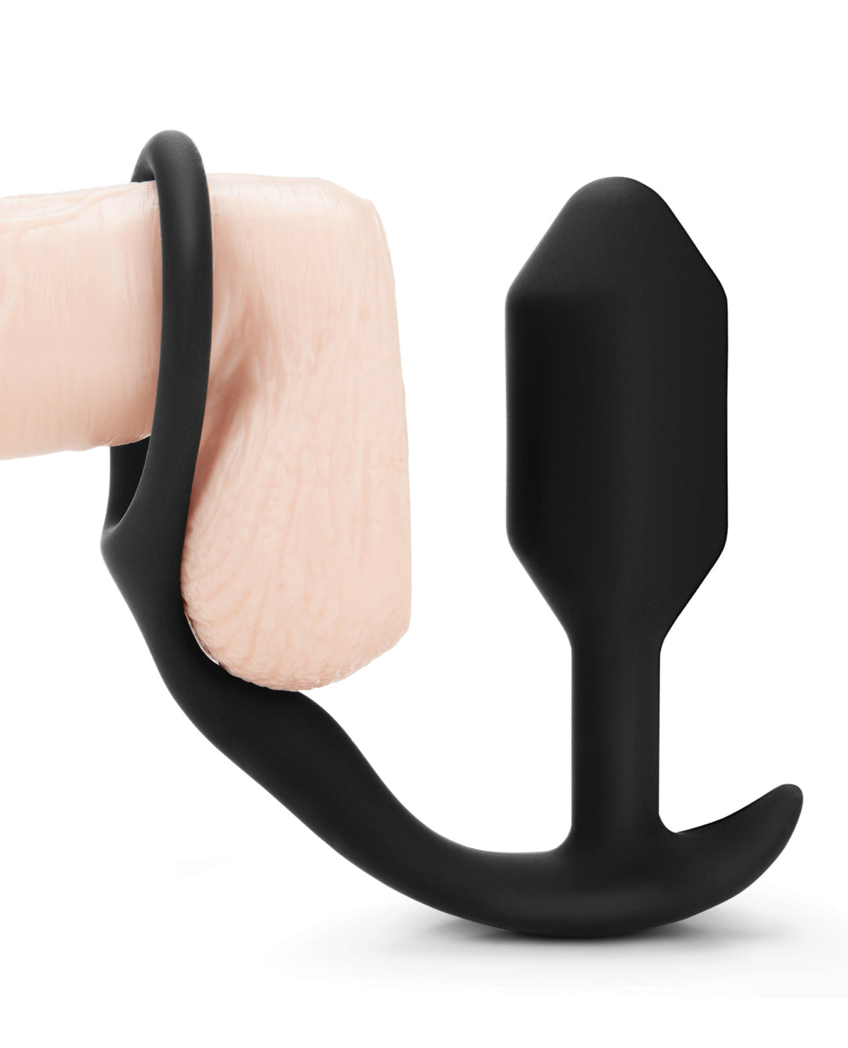 b-Vibe Vibrating Snug Plug 4 Rechargeable Weighted Silicone Anal Plug Navy