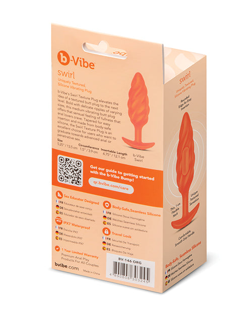 b-Vibe Swirl Texture Plug - Orange