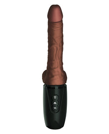 King Cock Plus Thrusting, Warming & Vibrating 7.5" Triple Threat Dong - Brown