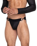Master Jockstrap w/Hook &amp; Ring Closure &amp; Contoured Pouch Black LG